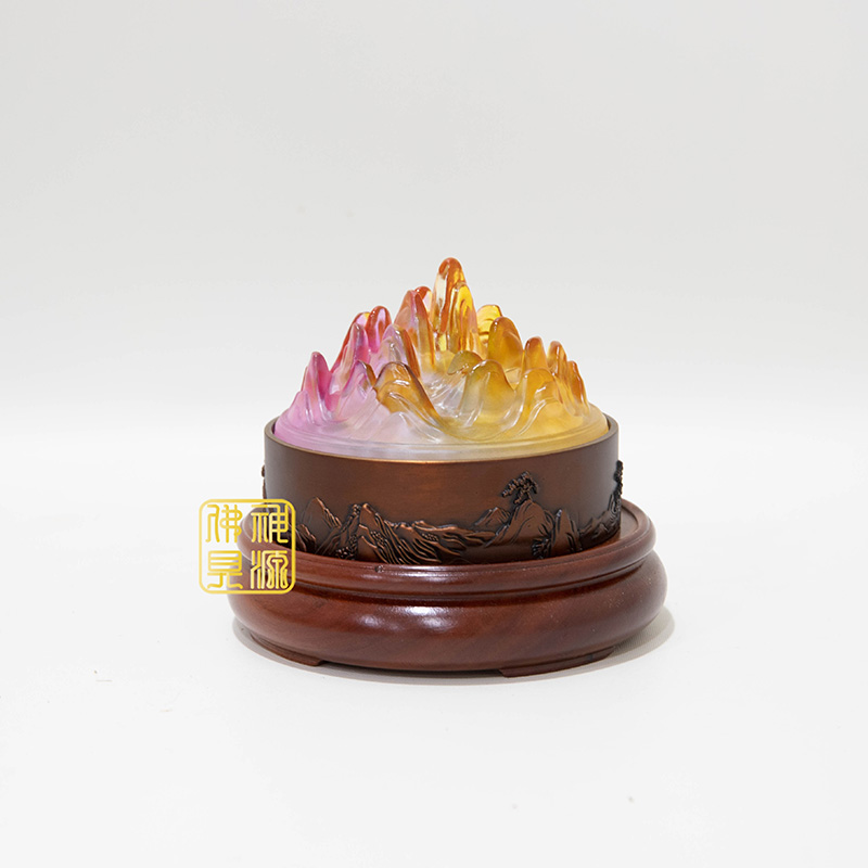 博山香爐琉璃蓋-紫銅色+座