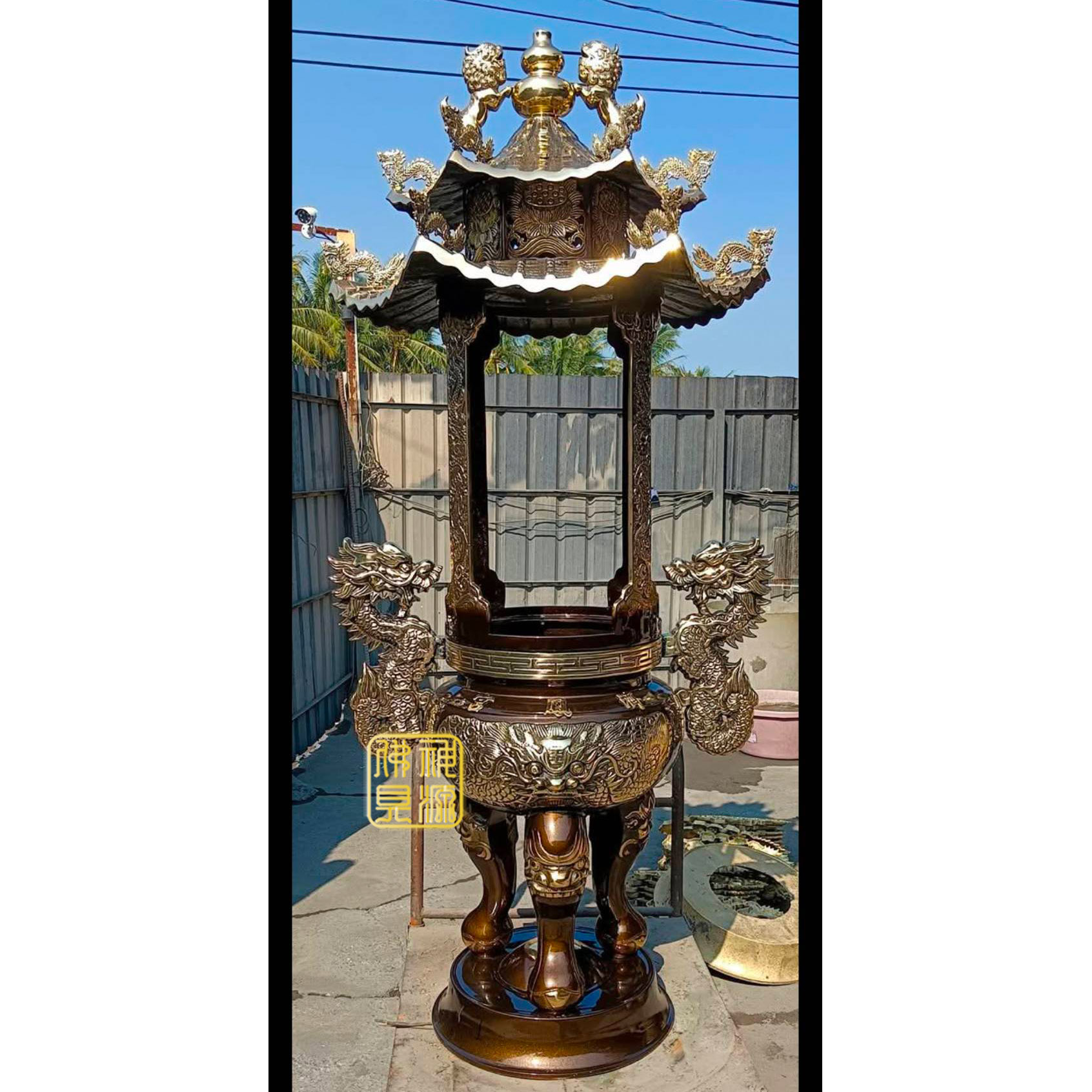 仿古天公爐包腳（立龍耳厚的）-雙層蓋框型尺6