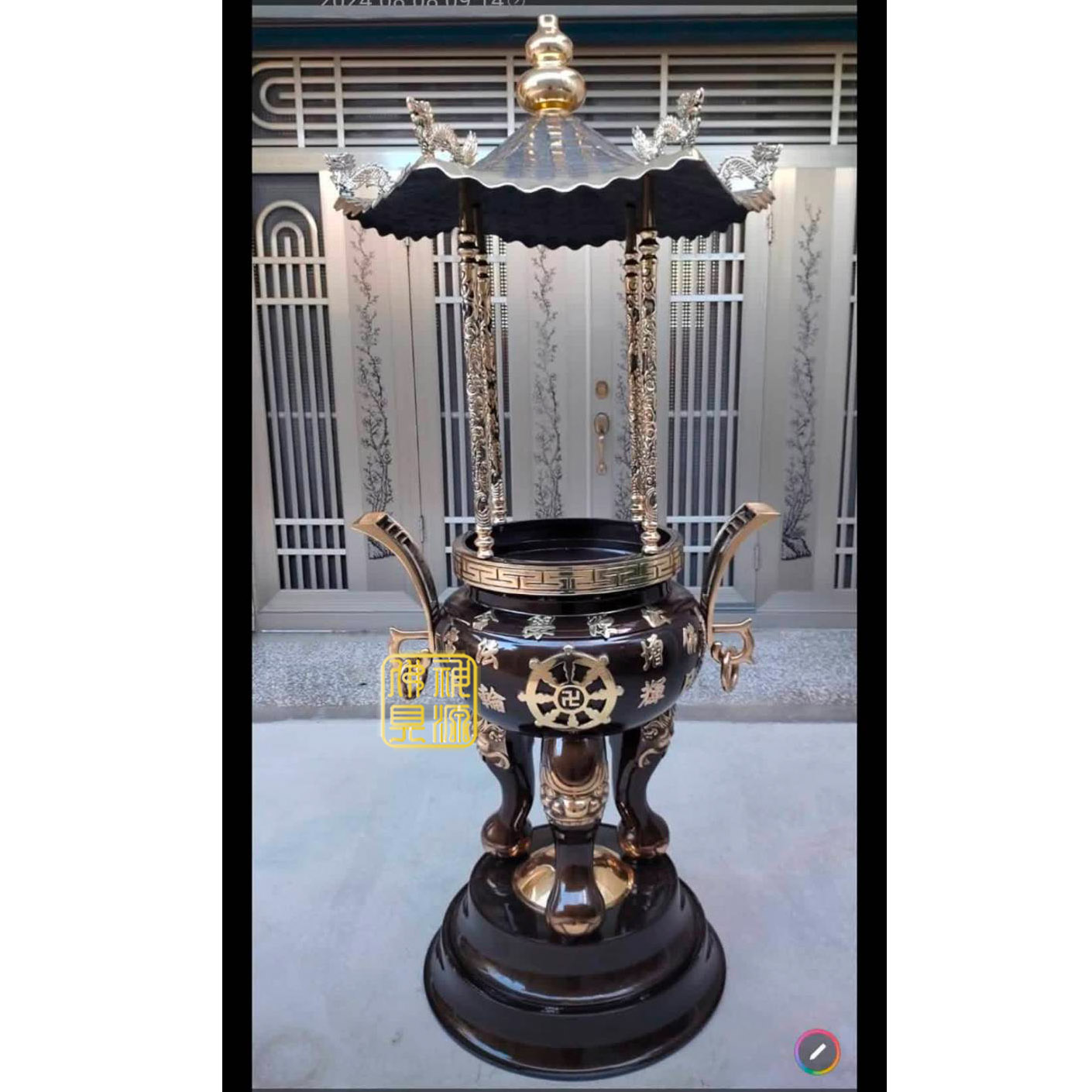 天公爐仿古，單層蓋柱型，奏版尺6耳