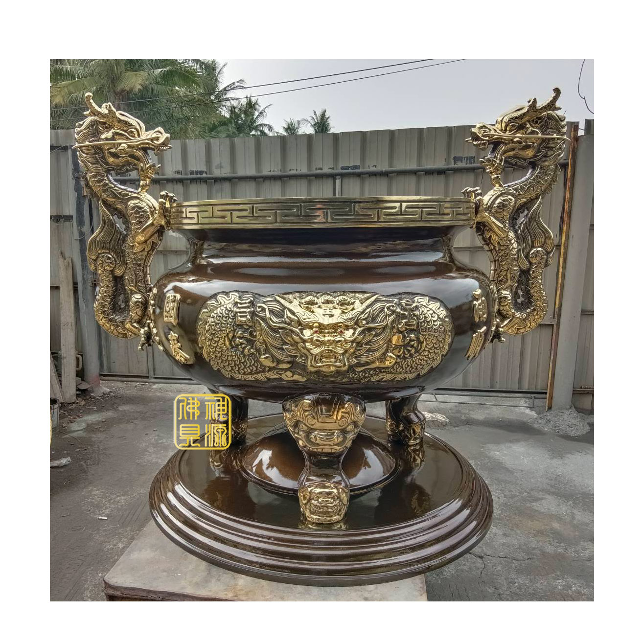 仿古，五爪龍耳，三層底座3尺6