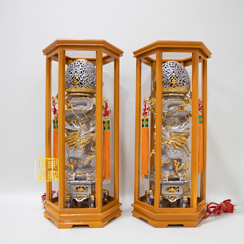 龍柱錫燈-雙色2尺2