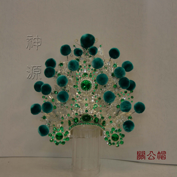 銅帽特級關公帽-銀色7吋  |神明帽|關公帽