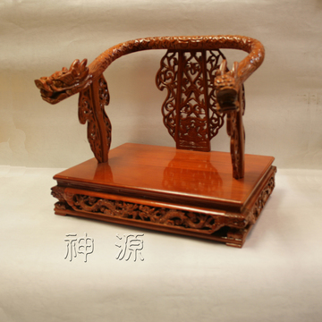 雙龍屈椅1尺3神明用/3寸高<br>內徑尺寸:寬19公分*深17公分  |木雕品