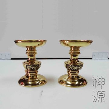 中雙魚燭台4.3寸*寬3寸  |桌上佛具|蠟  燭  台