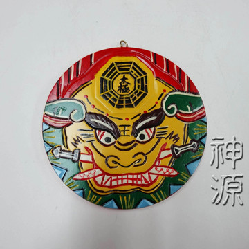 材獅咬劍八卦鏡-平  |宗教百貨|宗教用品