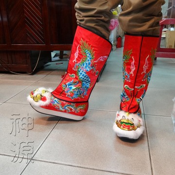 長筒龍鞋-紅色  |宗教百貨|乩身服飾