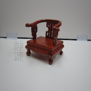 簡式素面如意屈椅5寸6神明用/3寸高  |木雕品