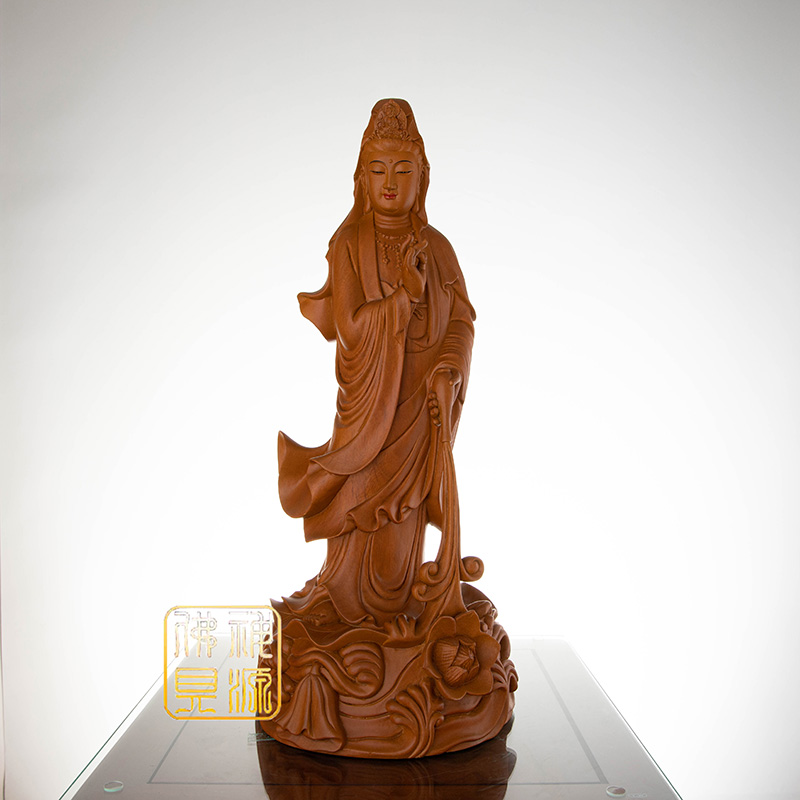 尺3站身蓮花觀音樟本  |神像，佛像|觀世音菩薩