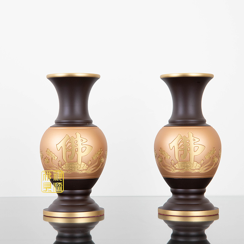 DX粉咖A款佛字花瓶  7.5寸  |桌上佛具|花      瓶