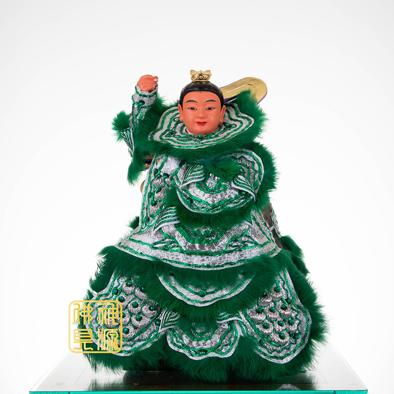 銀底綠蔥戰甲9寸綠毛  |神明衣|太子戰甲