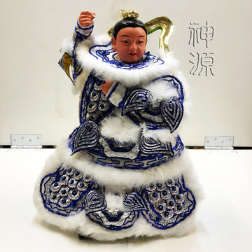 藍蔥銀底戰甲6寸白毛  |神明衣|太子戰甲
