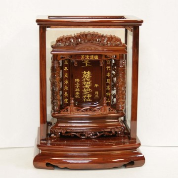 花梨蓮柱祖龕1尺  |桌上佛具|祖先牌位